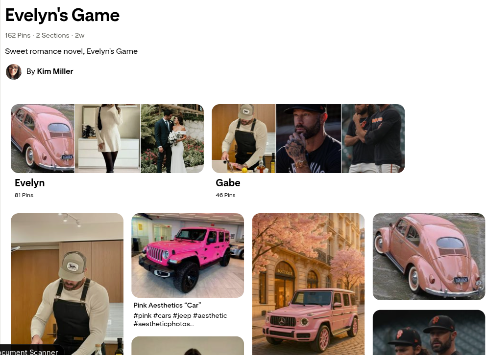 Pinterest Board for Evelyn's Game