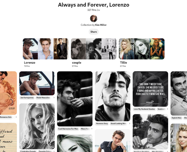 Pinterest Board for Always and Forever, Lorenzo